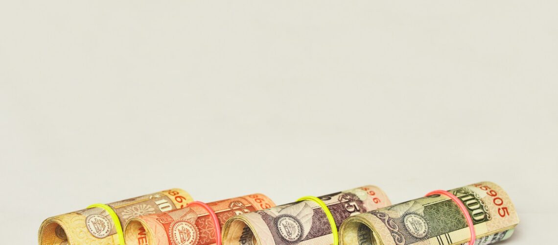 four Indian rupee banknotes